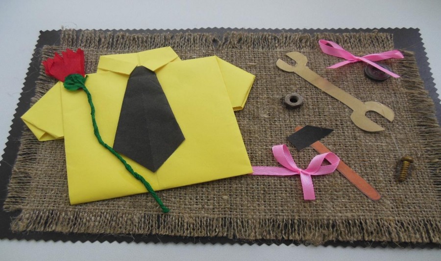 Поделка рубашка - оригинальные открытки из картона и бумаги. Пошаговая инструкция как сделать рубашку с галстуком (105 фото)
